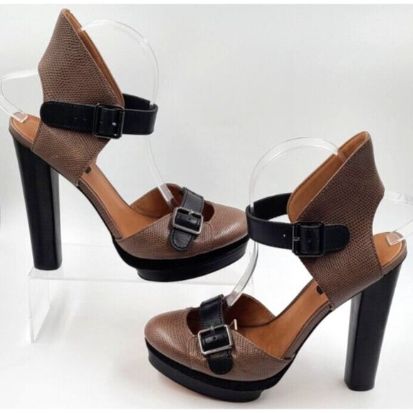 Ann Taylor Lilia Platform High Heels Pumps Buckle Ankle Strap Women's Size 9M - Picture 5 of 12